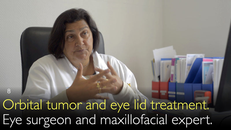 Orbitale tumor en ooglidbehandeling. Oogchirurg en maxillofaciale deskundige. 8